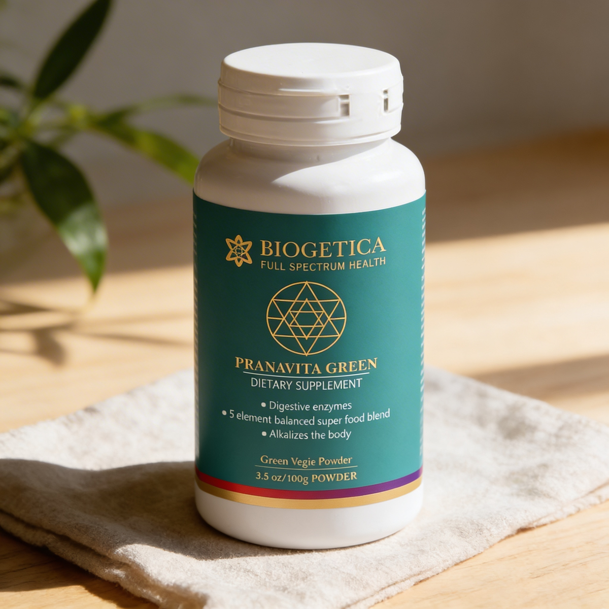Biogetica Pranavita Green – Balanced Green Drink - Superfood Complex - Packed with Vitamins and Micro-Nutrients, Naturally Anti-Aging – 3.5 oz / 100 gm.