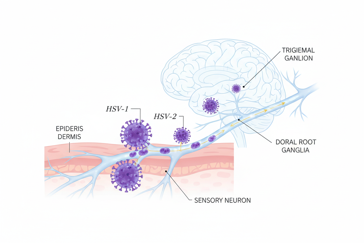 HSV Nervous System Illustration